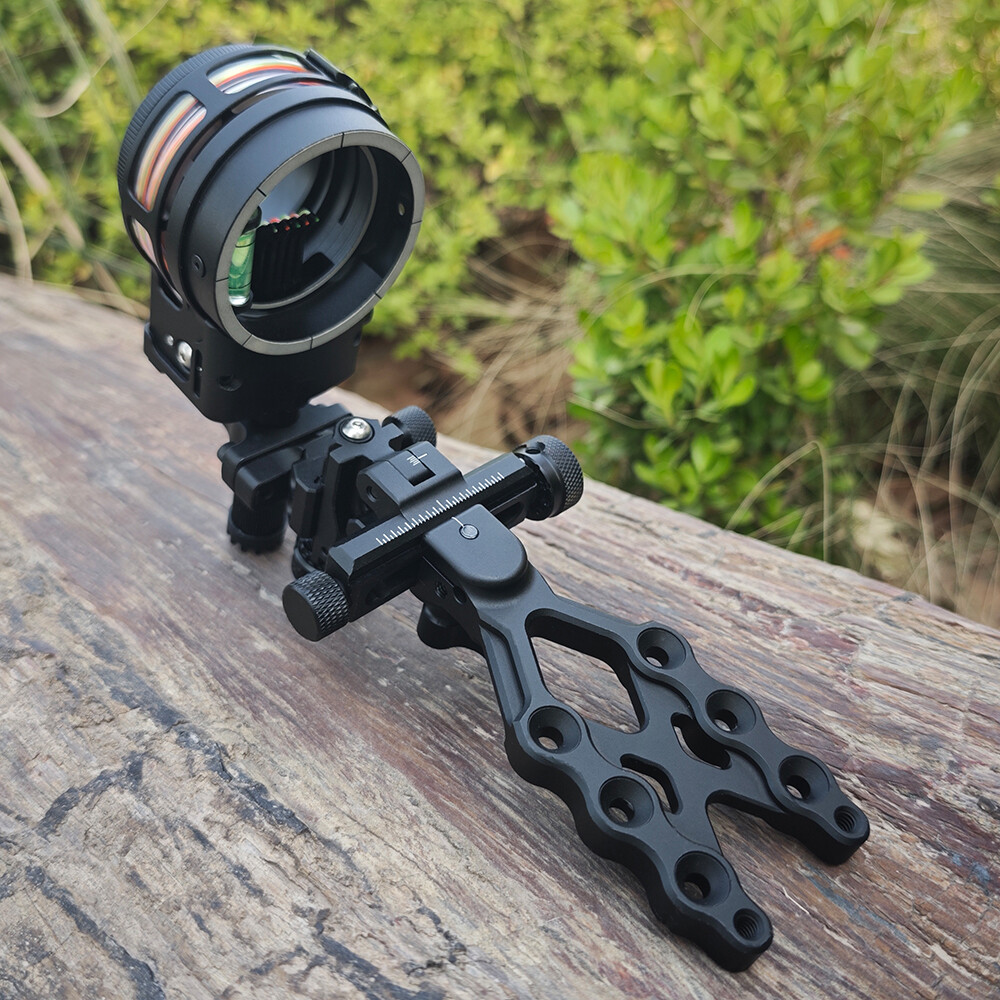 TX1550 Archery Bow Sight 4X 6X 8X Lens 5-Pin 0.019'' Optical Fiber Bow Hunting